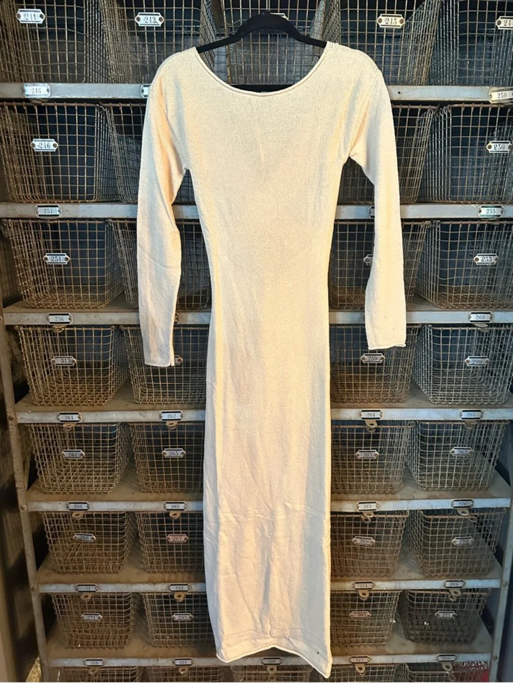 New! Onia Sandshell Crochet Knit Long Sleeve Maxi Dress Medium NWT 38432